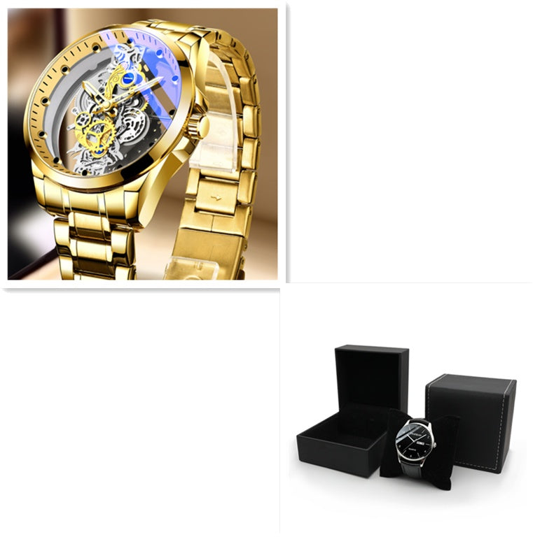 Automatic Quartz Watch Gold  Vintage Man Watch